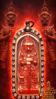Amulette protectrice ancienne Tao Wessuwan en céramique rouge La Magie du Bouddha.