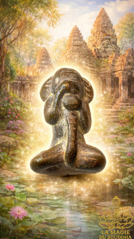 Amulette thaï ancienne Phra Pidta Phra Pikanet en bronze patiné La Magie du Bouddha.