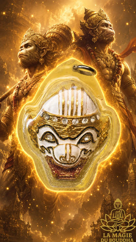 Masque Hanuman sacré avec Takrut consacré par Phra Ajarn Song La Magie du Bouddha.