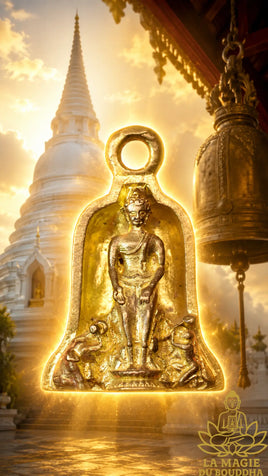Temple bell amulet Buddha Phra Pang Pa Lelai - Venerable Phrakru Palad Phonphaison Inthawanno