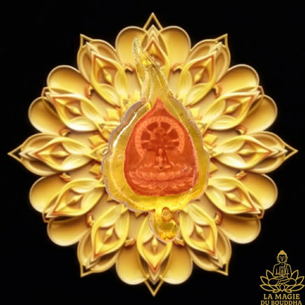 Amulette feuille de Bodhi Bai Pho Maha Mongkhon (édition de 1986) - Luang Phor Thong du Wat Khao Takhrao La Magie du Bouddha.