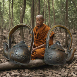 Amulette Phra Kling Ka Nam Cha – Théière de moine Phra Siwali – Luang Phor Moon Tithasilo – Wat Banjan (Sri Saket)