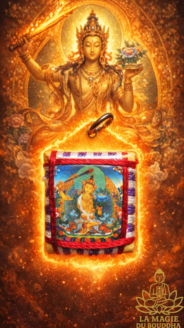 Amulette Tibétaine Yantra de Manjushri - Pour la mémoire et les études. La Magie du Bouddha.