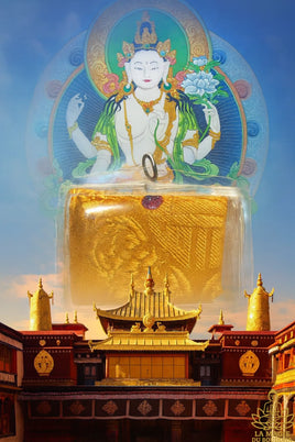 Amulette Tibétaine Dtagrol de Tara blanche - Temple du Jokhang (Tibet).