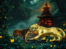 Amulette tigre doré Seuar Mahahut – Wat Nong Nam Som (Ayutthaya, 2008)