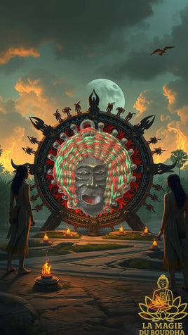 Amulette thaïe de magie populaire à visage d’esprit protecteur La Magie du Bouddha.