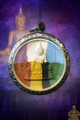 Amulette Thaï multicolore du Bouddha Luang Phor Sothorn - Wat Sothonwararam Worawihan.