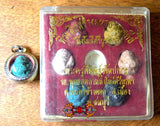 Collection de 7 amulettes Look Aum Hanuman - Vénérable Phrakru Phisit Chalo Pakarn.