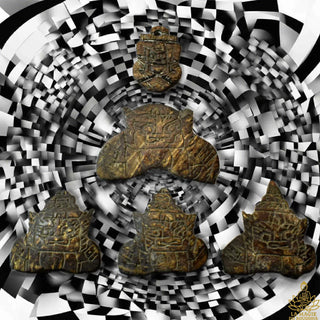Amulettes protectrices Phra Rahu en coquille de noix de coco (Wat Sri Sathong) La Magie du Bouddha.