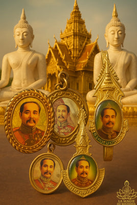 Amulettes et médailles vintages du Roi Rama V (années 80–90)