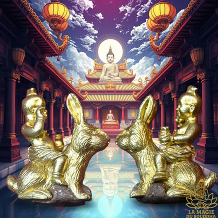 Amulette Khuman Thong Jao Khun Riak Sap Roon Raek sur lapin - Wat Phangdan Khuankhanun (2023) La Magie du Bouddha.