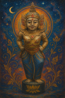 Apsara balinaise en bois peint – Statuette artisanale fin XXe siècle La Magie du Bouddha.