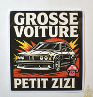 Autocollant humoristique BMW – Grosse Voiture Petit Zizi