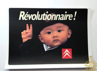 Autocollant publicitaire Citroën AX « Révolutionnaire ! » campagne de 1986