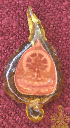 Amulette feuille de Bodhi Bai Pho Maha Mongkhon (édition de 1986) - Luang Phor Thong du Wat Khao Takhrao La Magie du Bouddha.