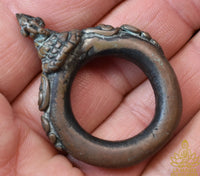 🐍 Bague ancienne Nâgas en bronze – Très Vénérable Luang Phor Imm du Wat Hua Khao La Magie du Bouddha.
