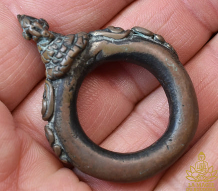 🐍 Bague ancienne Nâgas en bronze – Très Vénérable Luang Phor Imm du Wat Hua Khao La Magie du Bouddha.