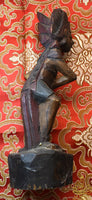 🪷 Statuette ancienne de danseur sacré – Indonésie, bois sculpté à la main La Magie du Bouddha.