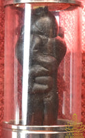 Ancient Black Khuman Thong Amulet with Gemstone Eyes – Naked Effigy of Fertility and Prosperity