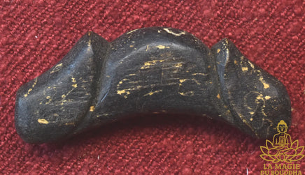 Très ancienne amulette Palat Khik double tête en bois sculpté La Magie du Bouddha.