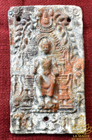 🙏🏽 Ancienne tablette votive bouddhiste Dvaravati en métal gris - Wat Phra Pathom Chedi La Magie du Bouddha.