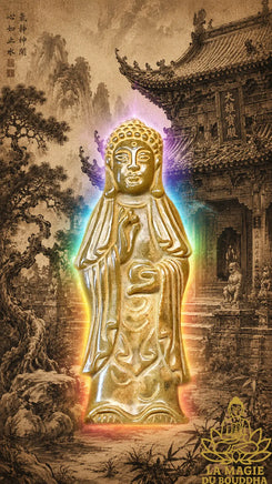 Pendentif Bouddha Chinois Debout en Jade - Vénérable Lersi Tafai La Magie du Bouddha.