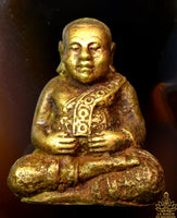 🪙 Amulette ancienne en bronze du Bouddha Phra Sanghajai – Style Rattanakosin
