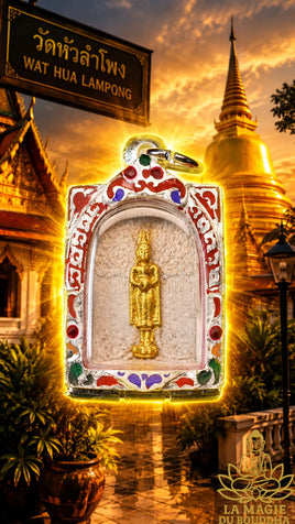 Amulette Phra Pang Om Baht du Wat Hua Lamphong (édition 1993) La Magie du Bouddha.