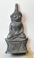 Statuette sacrée Phra Ngang en métal gris La Magie du Bouddha.