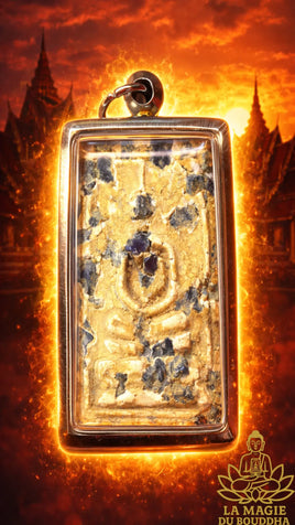 Amulette Phra Somdej ancienne aux cristaux sacrés Phratat rouges (avec yant au revers) La Magie du Bouddha.