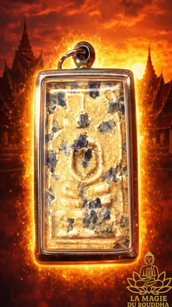 Amulette Phra Somdej ancienne aux cristaux sacrés Phratat rouges (avec yant au revers) La Magie du Bouddha.