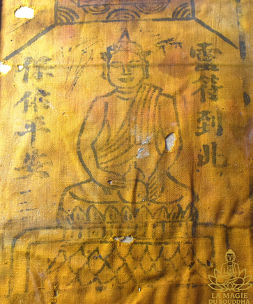 Pa Yant Sino Thaï Bouddha Protecteur Talisman Domestique Chinois Ancien La Magie du Bouddha.