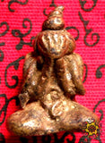 Amulette Thaï protectrice du Bouddha Phra Pidta en bronze.