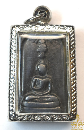 Amulette ancienne Phra Somdej en alliage alchimique mekkapat sombre – Thaïlande, vers 1985 La Magie du Bouddha.