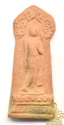 🪷 Tablette votive en terre cuite Bouddha debout Phra Leela La Magie du Bouddha.
