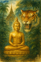 Amulette Tigre et Bouddha Luang Phor Seuar - Ajarn Noom – 2008, Wat Bang Waek