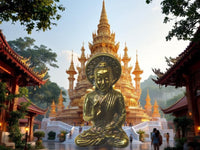 Petite amulette en laiton du Bouddha historique (Wat Suthat, Bangkok) La Magie du Bouddha.