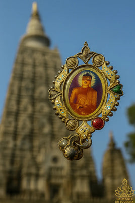 Broche vintage Bouddha du temple Mahabodhi (années 80/90)