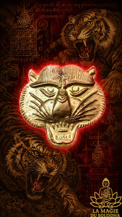 Broche Tête de Tigre - Très Vénérable Phra Ajarn Samhan du Wat Bang Phra La Magie du Bouddha.