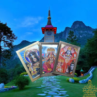🕉 Lot de trois cadres hindouistes vintage des années 1970 La Magie du Bouddha.