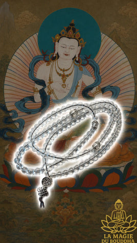 Mala tibétain de purification en cristal translucide