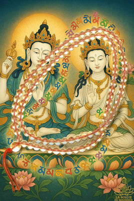 Petit Mala Tibétain en cristal de roche - Pour les pratiques de purification. La Magie du Bouddha.