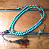 Chapelet Tibétain couleur turquoise - Pour la pratique du Bouddha de médecine Sangye Menla.