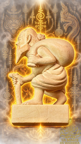 Rare statuette de fortune Chuchok en bois sacré Mae Koon – Vénérable Phra Ajarn Daeng