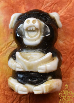 🐷 Cochon de Fortune en Agate Dzi sculptée La Magie du Bouddha.