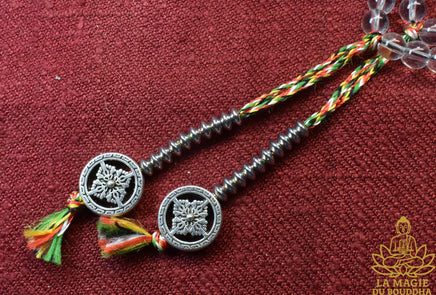 📿 Mala tibétain artisanal en cristal et oeil de faucon La Magie du Bouddha.