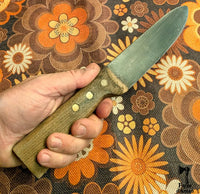 Couteau ancien de boucher à manche en bois – Années 1950–1960 La Magie du Bouddha.
