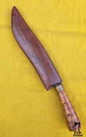 Couteau forgé thaïlandais des années 1970 avec manche en racine de bambou