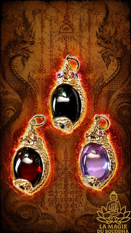 Pendentifs thaïlandais en Cristal sacré des Nâgas Dta Payanag La Magie du Bouddha.