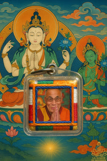 Amulette Tibétaine Yantra bénie par Sa Sainteté le Dalaï Lama. La Magie du Bouddha.